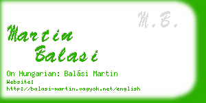 martin balasi business card