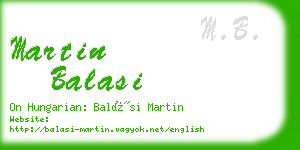 martin balasi business card